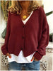 Women Sweaters Cardigan Solid Bright Color Autumn Winter Long Sleeve