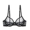 Varsbaby ultra-thin cup mesh lace underwear transparent unlined 1 bra+2 panties plus size bra set for ladies