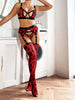 Sensual Leopard Lingerie With Stocking Cut Out Bra