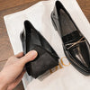 Chaussures plates de luxe en cuir à bout pointu – Mocassins Oxford polyvalents à 2 voies pour femme