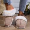 Acogedoras zapatillas de interior de piel de invierno Zapatos cómodos para la casa con punta