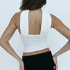 Sultry Edge Backless Corset Halter Top