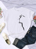 Simple Strokes Cat Funny Print Women's T-Shirt