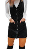 Corduroy Overall Sleeveless Mini Dress with Pockets